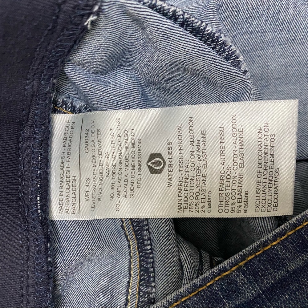 Levi's Strauss Gold Baby Bump Skinny Jeans with Stretch Sz M Maternity Jeans - Picture 10 of 14